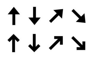 Up and down arrow icon set in generic style. Upward and downward sign symbol vector
