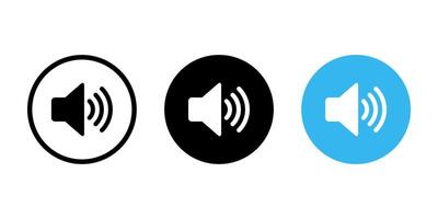 Audio, speaker icon on circle background. Loudspeaker concept vector