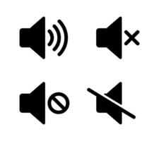 Speaker and mute audio icon in generic style. Sound level and volume off concept vector