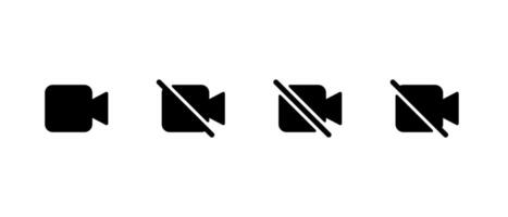 call and camera off icon set in generic style vector