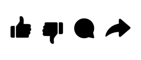 Like, dislike, comment, and share icon in generic style vector