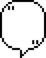 8bit retro game pixel speech bubble balloon with quotation marks, icon sticker memo keyword planner text box banner png