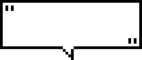 8bit retro game pixel speech bubble balloon with quotation marks, icon sticker memo keyword planner text box banner png