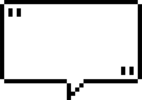 8bit retro game pixel speech bubble balloon with quotation marks, icon sticker memo keyword planner text box banner png