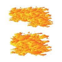 Set of orange and yellow mix color grunge brush strokes isolated on white background. illustration vector