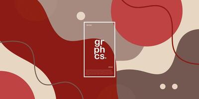 Abstract 3D wave fluid liquid art background design with red and brown combination background. Eps10 vector