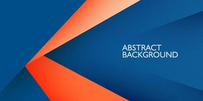 Abstract blue overlap background template with triangle orange papercut pattern. Blue background with shadow design. Eps10 vector