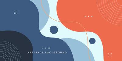 Abstract 3D wave fluid liquid art background design with blue, orange, and white combination background. Eps10 vector
