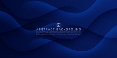 Modern dark flow blue wave shape on dark color abstract background. Popular dynamic background. Eps10 vector