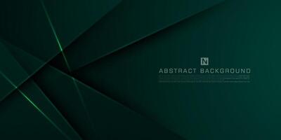 Abstract dark green background with overlap shadow lights pattern. Geometric green background design. Simple and modern concept. Eps10 vector