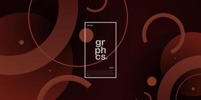 Abstract dark brown geometric circle pattern gradient illustration background. 3d look and simple pattern. Cool design and luxury. Eps10 vector