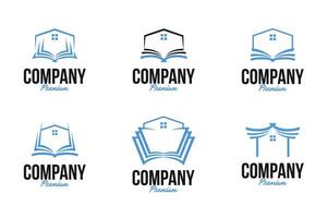 Set of book house logo design illustration template idea vector