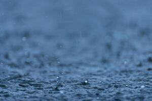Rain fall on the ground in rains season. photo