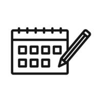 Calendar with Pen Icon Ideal for Office Scheduling vector