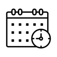 Calendar with Clock Icon Ideal for Appointment Scheduling vector