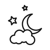 Cloud Moon Icon Pack Nighttime Illustrations for Weather and Astronomy Projects vector
