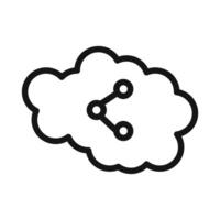 Cloud Share Icon for Collaborative Workspaces and Document Sharing vector