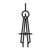 Compass Tool Icon for Technical Drafting vector