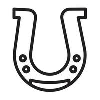 Lucky Horseshoe Icon Ideal for Good Fortune and Decorative Use vector