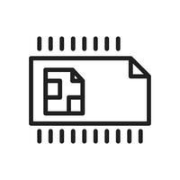 Embedded SIM Card Icon Ideal for Mobile Technology and Connectivity vector