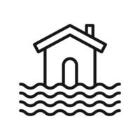 House Flooding Icon Ideal for Disaster Alerts vector