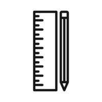 Drafting Pencil and Ruler Icon for Precision in Design and Engineering vector