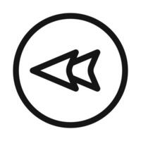 Media Rewind Icon for Smooth Playback and Control Functions vector