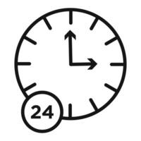 24-Hour Time Icon for Clock and Time Management vector