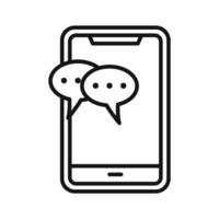 Chatting message on mobile phone icon vector
