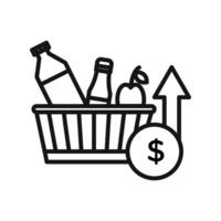 Food inflation icon vector