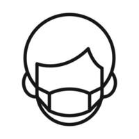 Man face with mask icon vector