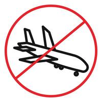no flight or fly zone icon vector