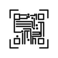 QR code scanning icon vector