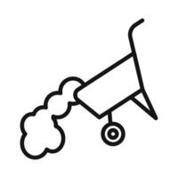 wheelbarrow unloading icon vector