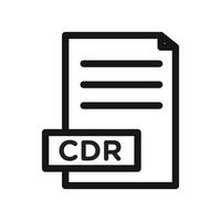 CDR File Document Icon Black line art vector