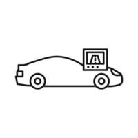 Car with touchscreen display icon Black line art vector