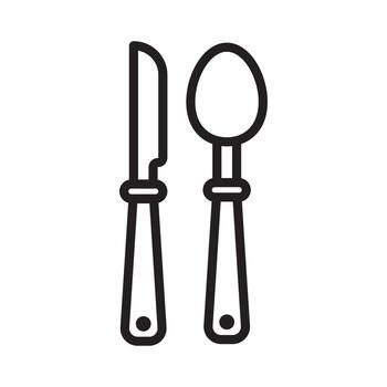 cuchillería icono negro línea Arte vector