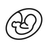 Embryo Child icon Black line art vector
