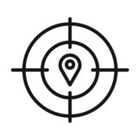 Geo Targeting icon Black line art vector