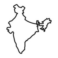 Indian map icon Black line art vector