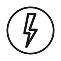 Lightning power charge icon Black line art vector