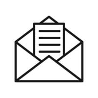 Mail message icon Black line art vector