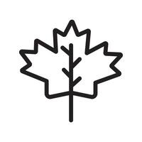 Maple leaf icon Black line art vector