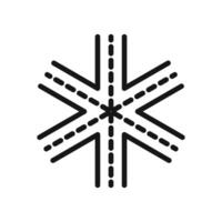 Multi level junction icon Black line art vector