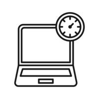 Network speed test icon Black line art vector