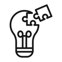 Problem solving skills icon Black line art vector