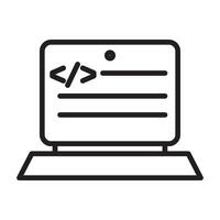 coding program icon Black line art vector