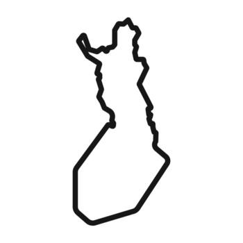 mapa de Finlandia icono negro línea Arte vector