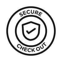 secure checkout icon Black line art vector