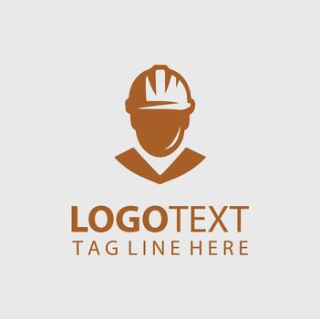 construcciones trabajador logo vector
